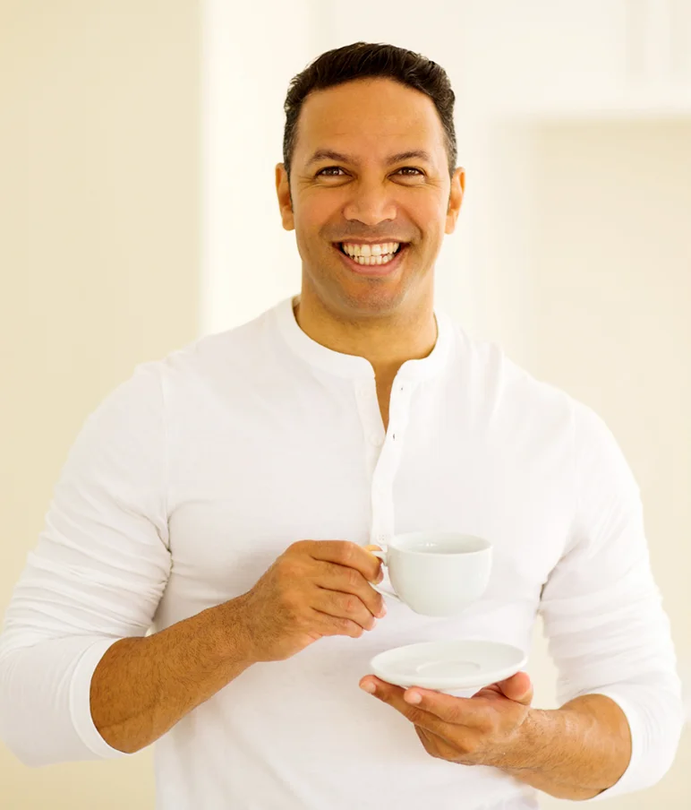 man happy about hormone therapy in meyers park in sc